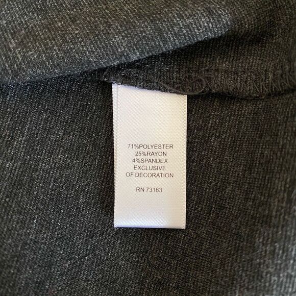 Neiman Marcus Charcoal Gray Long Sleeve Criss Cross Detail Shift Dress Sz 14 - Picture 8 of 11